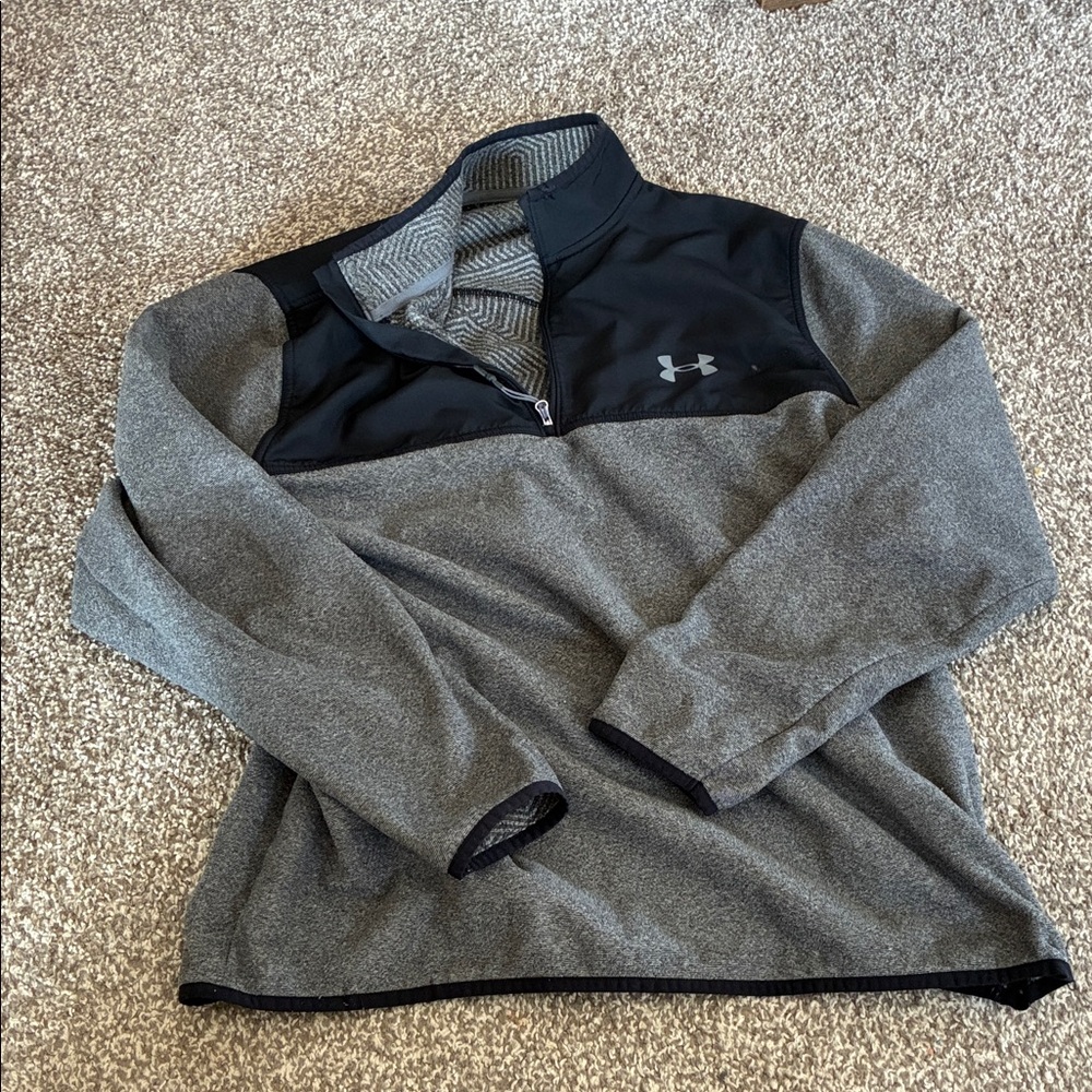 Under Armour Black and Gray Quarter-Zip Pullover